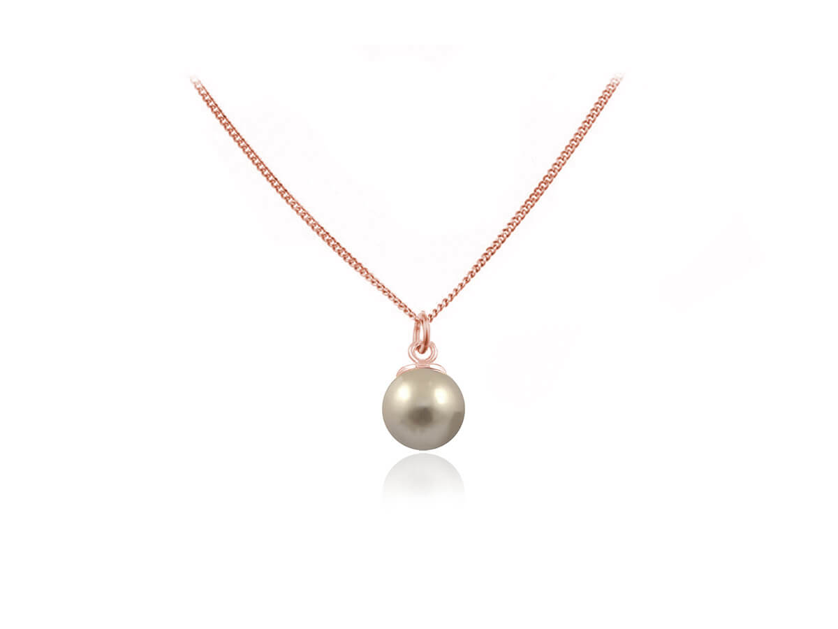 Srebrny naszyjnik Abigail S - z perłą Swarovski® - rose gold