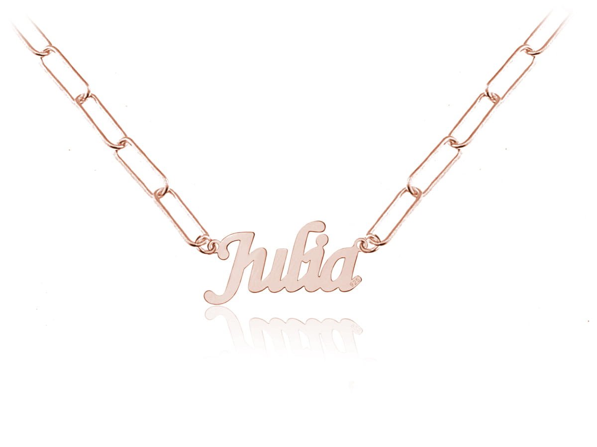 Naszyjnik z dowolnym imieniem / słowem - gruby łańcuszek - rose gold