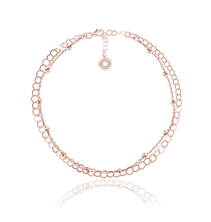 Bransoletka z dwóch łańcuszków - rose gold