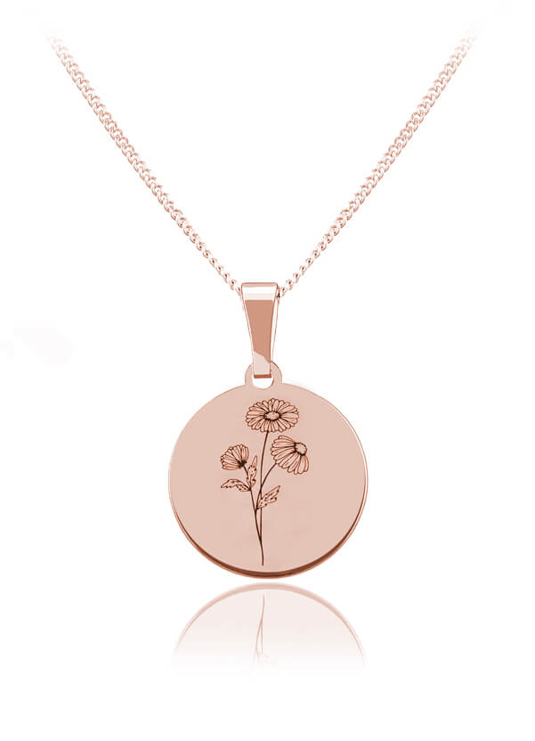 Kwiaty Polskie - Naszyjnik z Rumiankiem - rose gold