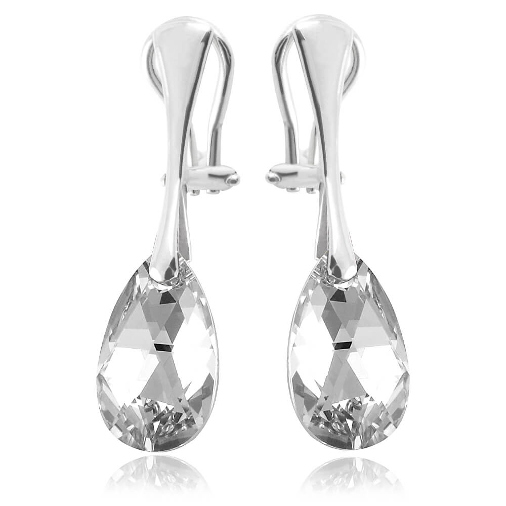Srebrne klipsy z kryształem Swarovski® - 16mm - Crystal Cal